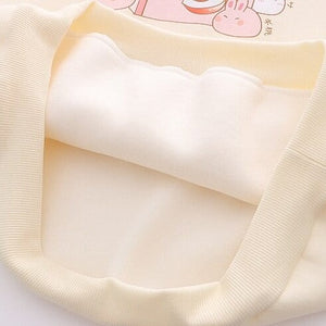 Japanese Peach Milk Carton Bunnies Fleece Hoodies-Enchanted peach