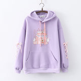 Japanese Peach Milk Carton Bunnies Fleece Hoodies-Enchanted peach