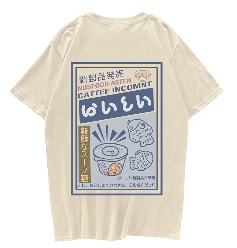 Japanese Ramen Fish Noodles Unisex Tee-Enchanted peach