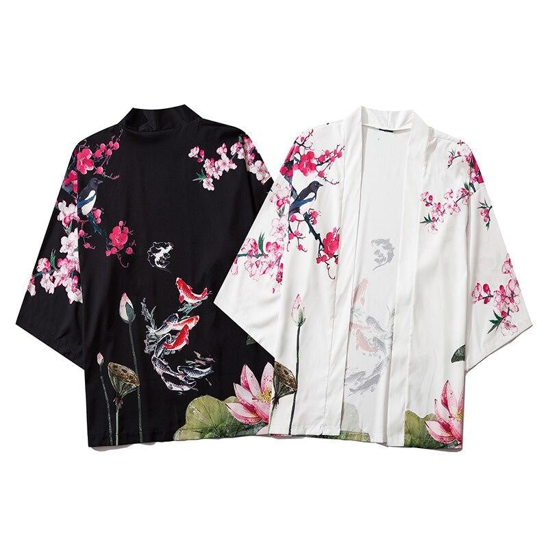 Japanese Sakura Cherry Blossom Kimono-Enchanted peach