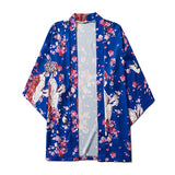 Japanese Sakura Cherry Blossom Print Kimono-Enchanted peach