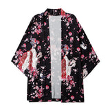 Japanese Sakura Cherry Blossom Print Kimono-Enchanted peach