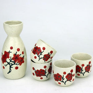 Japanese Sakura Cherry Ceramic Sake Set-Enchanted peach