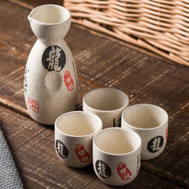 Japanese Sakura Cherry Ceramic Sake Set-Enchanted peach