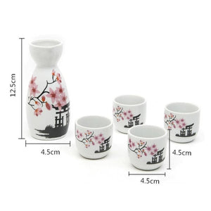 Japanese Sakura Cherry Ceramic Sake Set-Enchanted peach