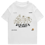 Japanese-Themed Cats Card Games Unisex Tee-Enchanted peach