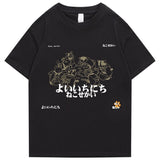 Japanese-Themed Cats Card Games Unisex Tee-Enchanted peach