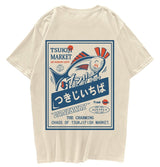 Japanese Tokyo Tsukiji Fish Market Unisex Tee-Enchanted peach