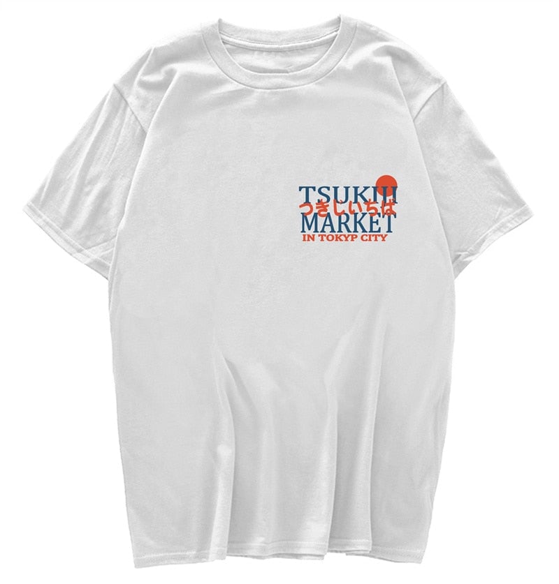 Japanese Tokyo Tsukiji Fish Market Unisex Tee-Enchanted peach