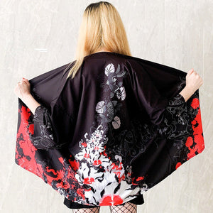 Japanese Women Kimono Day and Night Koi-Enchanted peach