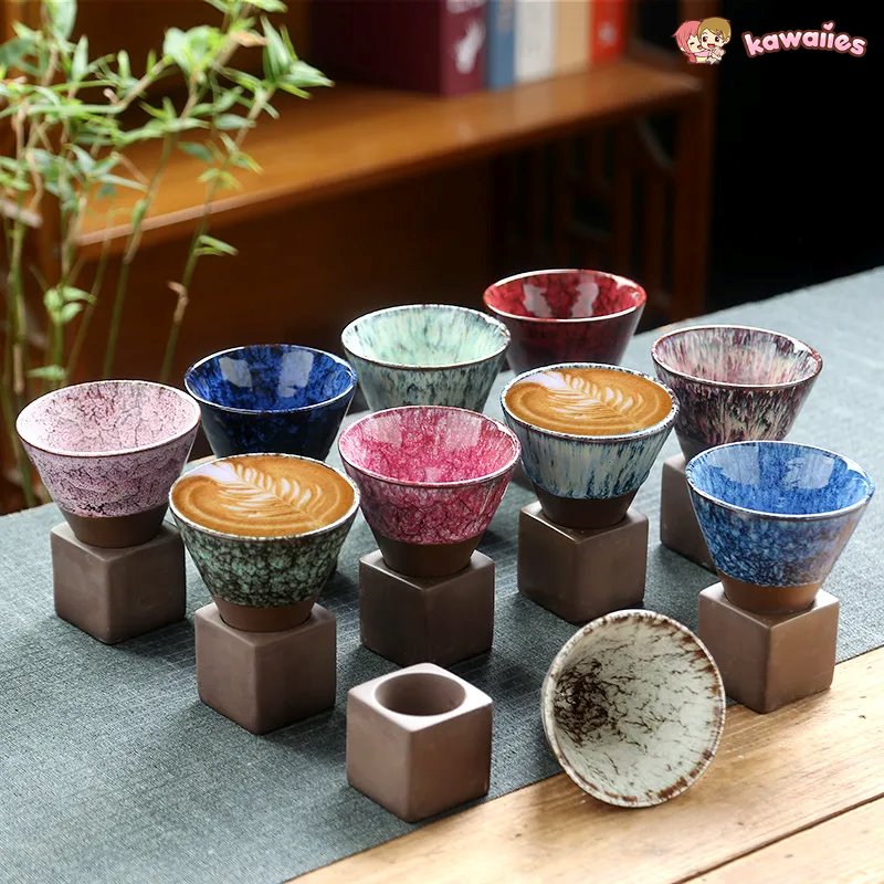 Japanese-theme Ceramic Kiln Cone 200ml Tea Cup-Enchanted peach