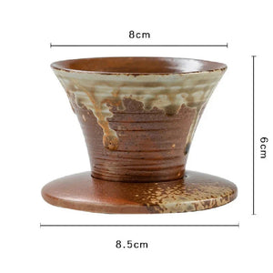 Japanese-theme Ceramic Kiln Cone-Shaped 100ml Tea Cup with Plate-Enchanted peach