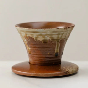 Japanese-theme Ceramic Kiln Cone-Shaped 100ml Tea Cup with Plate-Enchanted peach