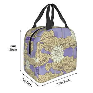 Japanese-theme Floral Insulated Lunch Bag Collection-Enchanted peach