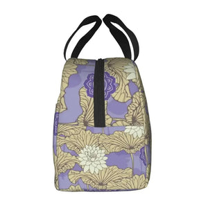 Japanese-theme Floral Insulated Lunch Bag Collection-Enchanted peach