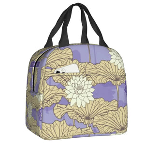 Japanese-theme Floral Insulated Lunch Bag Collection-Enchanted peach