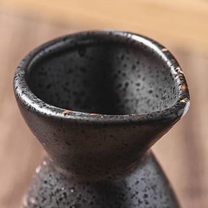 Japanese-theme Stone Ceramic Sake Set 5-Piece Cup Collection-Enchanted peach