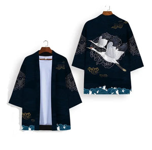 Japanese-themed Crane Shiro Bamboo Unisex Kimonos-Enchanted peach