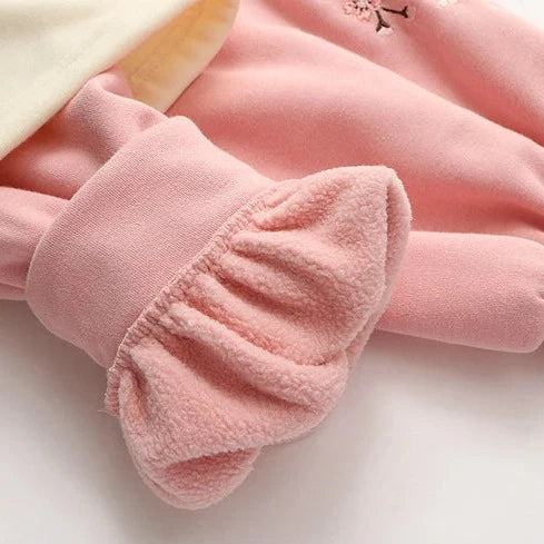 Japanese-themed Cream Pink Sakura Two-Tone Hoodie-Enchanted peach