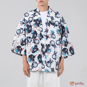 Japanese-themed Dragon Crane Male Yukata Collection-Enchanted peach