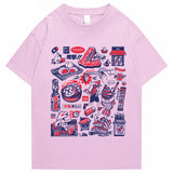 Japanese-themed Oishi Market Illustration Unisex Tee-Enchanted peach