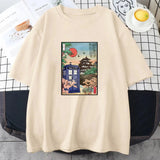 Japanese-themed Osaka Police Box Unisex Tee-Enchanted peach