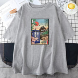 Japanese-themed Osaka Police Box Unisex Tee-Enchanted peach