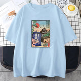 Japanese-themed Osaka Police Box Unisex Tee-Enchanted peach