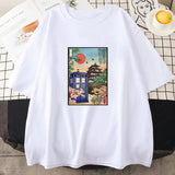 Japanese-themed Osaka Police Box Unisex Tee-Enchanted peach