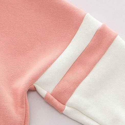 Japanese-themed Pink Blue Two-Tone Cat Hoodie-Enchanted peach