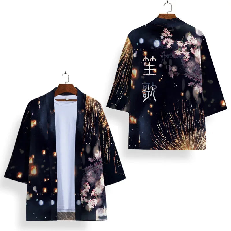 Japanese-themed Sakura Cherry Blossom Unisex Kimonos-Enchanted peach