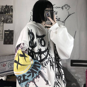 Japanese-themed Style Kei Clothes Gothic Hoodie-Enchanted peach