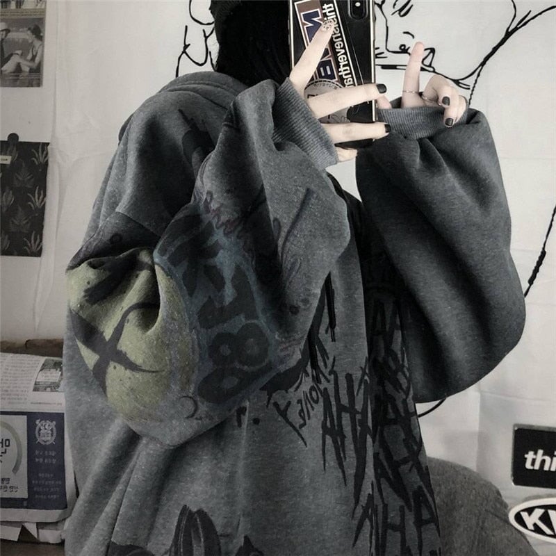 Japanese-themed Style Kei Clothes Gothic Hoodie-Enchanted peach