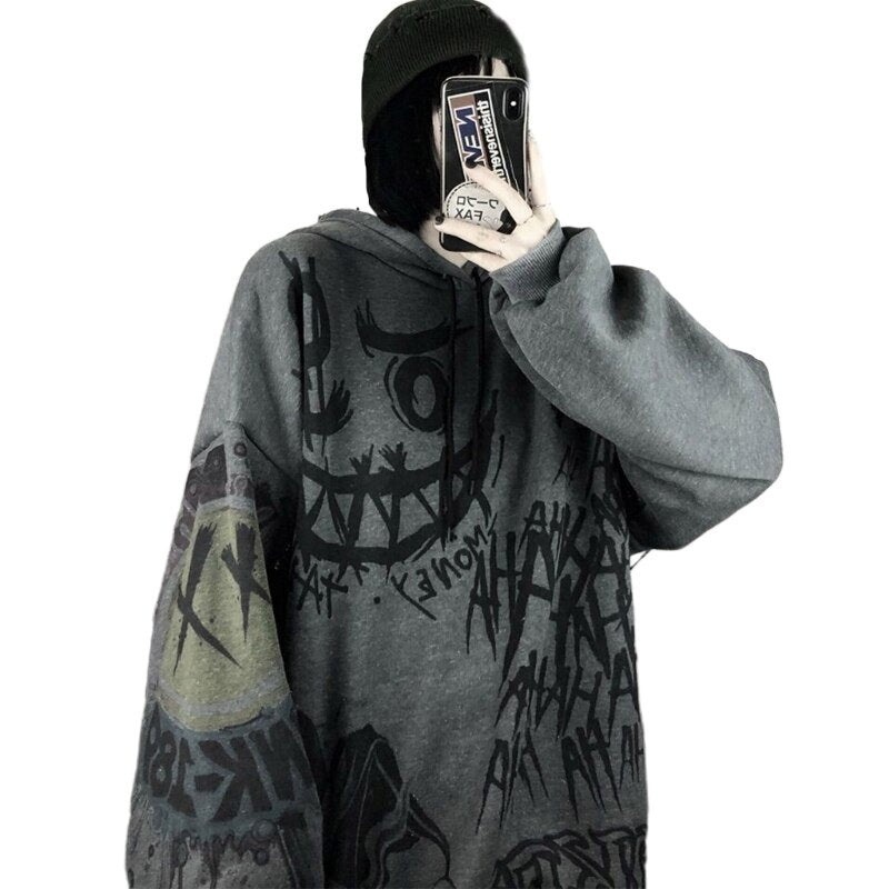 Japanese-themed Style Kei Clothes Gothic Hoodie-Enchanted peach