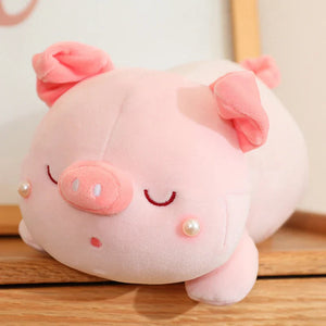 Jeju the Pig hiding in Shell Plushie-Enchanted peach