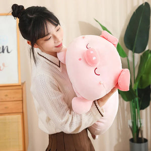 Jeju the Pig hiding in Shell Plushie-Enchanted peach