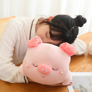 Jeju the Pig hiding in Shell Plushie-Enchanted peach