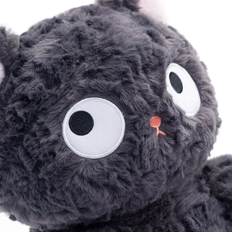 Jiji the Cute Fluffy Black Cat Plushie-Enchanted peach