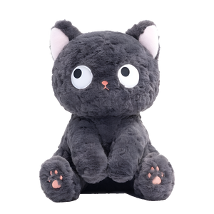 Jiji the Cute Fluffy Black Cat Plushie-Enchanted peach