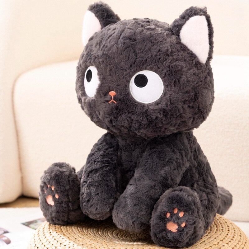 Jiji the Cute Fluffy Black Cat Plushie-Enchanted peach