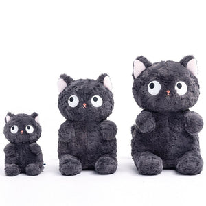 Jiji the Cute Fluffy Black Cat Plushie-Enchanted peach