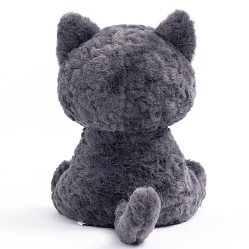 Jiji the Cute Fluffy Black Cat Plushie-Enchanted peach