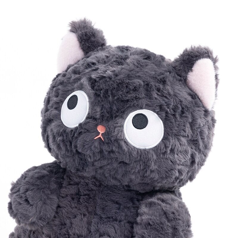 Jiji the Cute Fluffy Black Cat Plushie-Enchanted peach