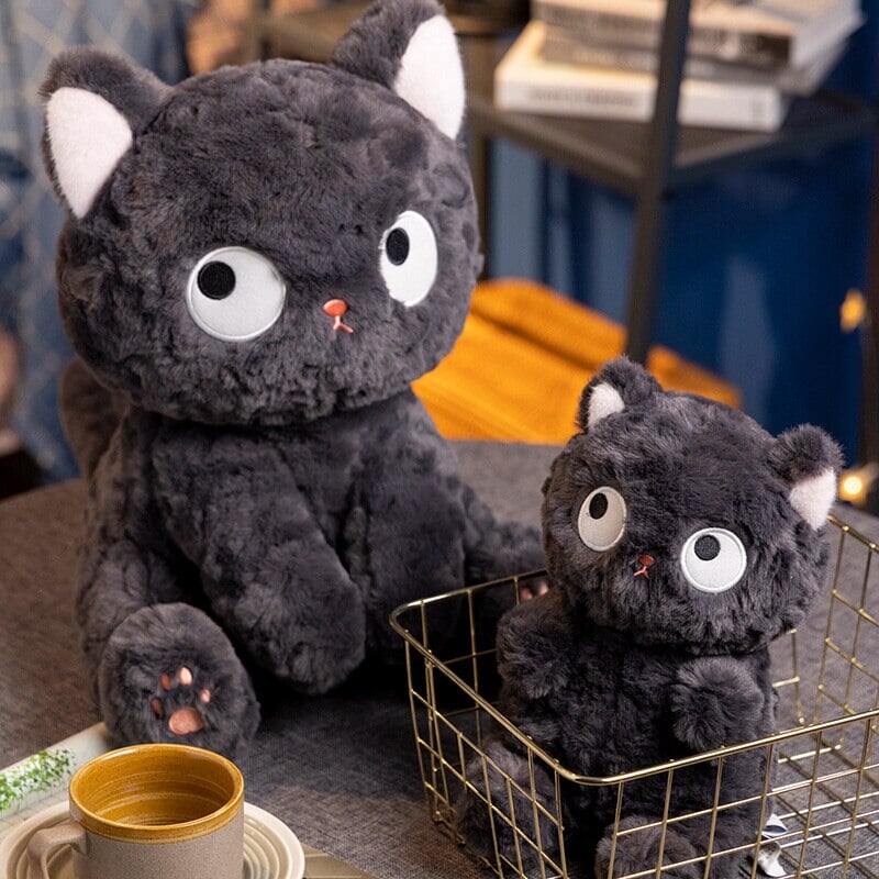 Jiji the Cute Fluffy Black Cat Plushie-Enchanted peach