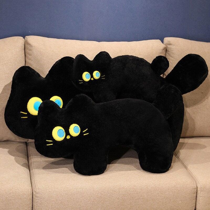 JoJo the Black Cat Plush Pillow-Enchanted peach