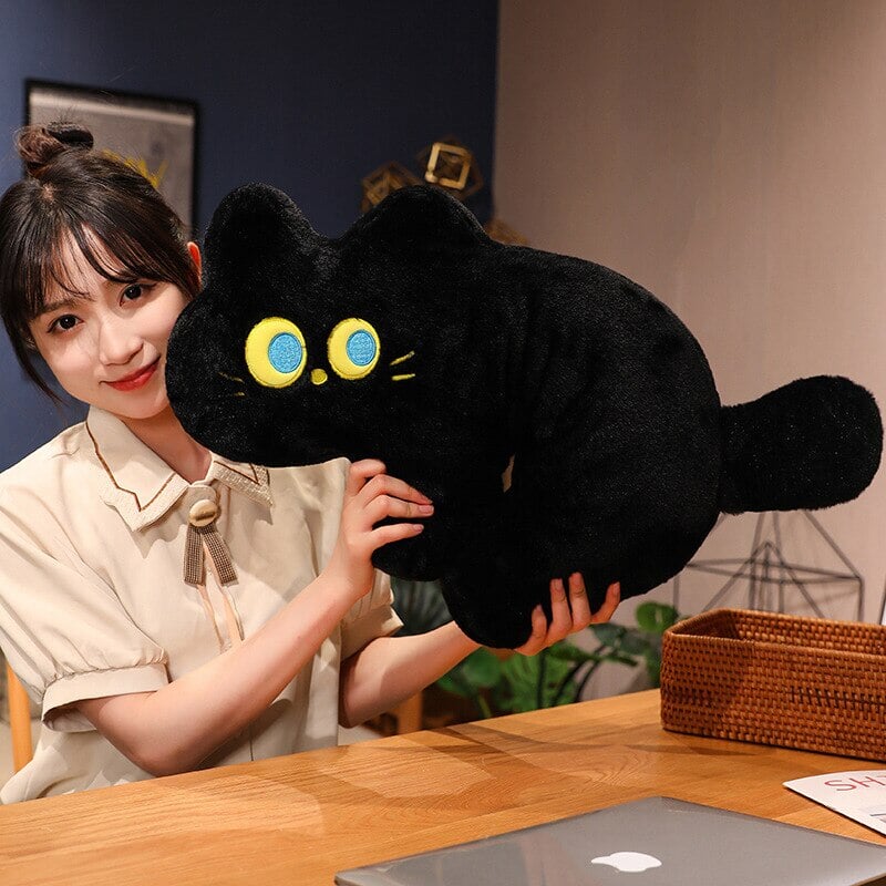 JoJo the Black Cat Plush Pillow-Enchanted peach