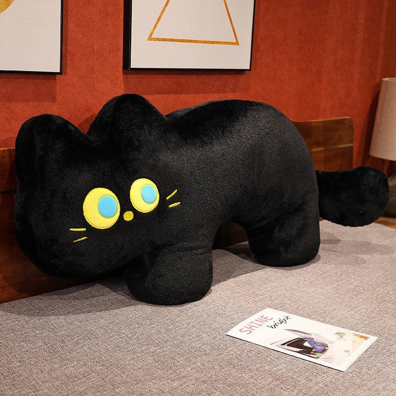 JoJo the Black Cat Plush Pillow-Enchanted peach