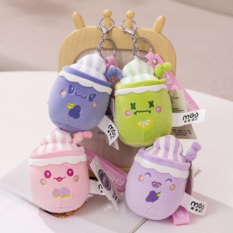 Juicy Fruity Bubble Tea Plushie Crew-Enchanted peach