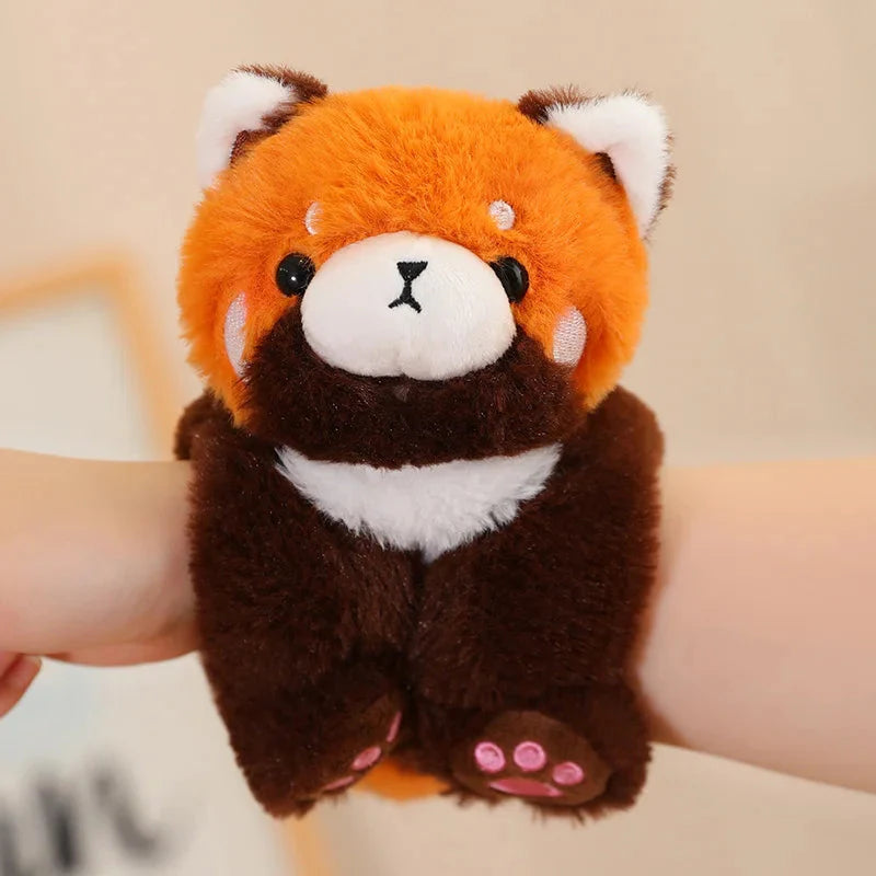 Kawaii Animal Slap Snap Wrap Wristband Plushie Collection-Enchanted peach