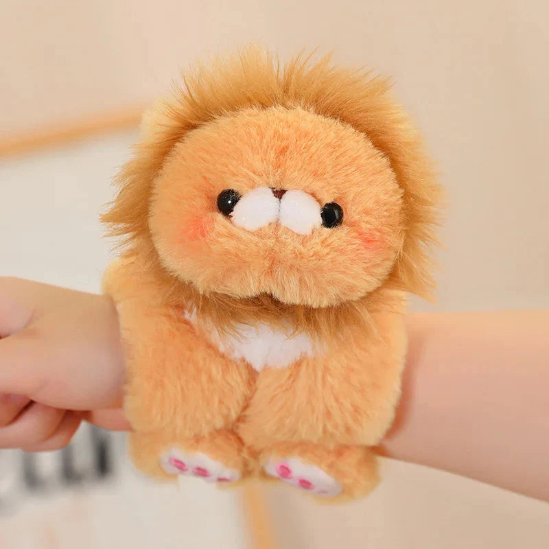 Kawaii Animal Slap Snap Wrap Wristband Plushie Collection-Enchanted peach